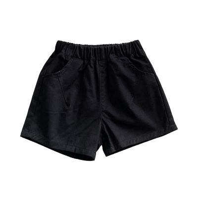 Toddler Girls Boys Cotton Pull on Shorts Solid Color Infant Baby Summer Loose Sweat Shorts Kids (Black, 18-24 Months)