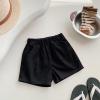 Toddler Girls Boys Cotton Pull on Shorts Solid Color Infant Baby Summer Loose Sweat Shorts Kids (Black, 18-24 Months) view 2