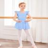Arshiner Leotards for Girls Ballet Flutter Sleeve Dance Leotard with Shinny Skirts Toddler Dance Outfits Blue 2-3T view 2