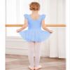 Arshiner Leotards for Girls Ballet Flutter Sleeve Dance Leotard with Shinny Skirts Toddler Dance Outfits Blue 2-3T view 4