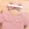 AMIMOJY todays daily deals Girls Sunflower Baby Clothes Summer Dresses Cotton Ruffle Short Sleeve Tops Floral Prints Bow Shorts Cute Outfit Set 12 month girl clothes fall, 0-6 Months, 03-pink view 4