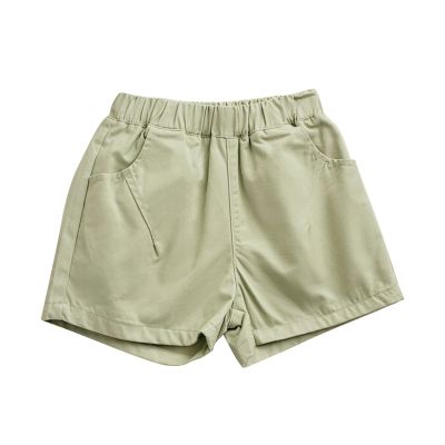 NineFit Basics Toddler Girls Boys Cotton Pull on Shorts Solid Color Infant Baby Summer Loose Sweat Shorts Kids (Green, 3-4 Years)