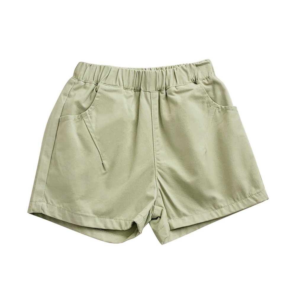 NineFit Basics Toddler Girls Boys Cotton Pull on Shorts Solid Color Infant Baby Summer Loose Sweat Shorts Kids (Green, 3-4 Years)