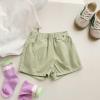 NineFit Basics Toddler Girls Boys Cotton Pull on Shorts Solid Color Infant Baby Summer Loose Sweat Shorts Kids (Green, 3-4 Years) view 2