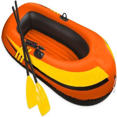CukUJH PVC Outdoor Portable Inflatable Boat, Inflatable Fishing Boat Rubber Boat Orange(Size:147x84x36cm)