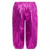 Freebily Unisex Boys Girls Shiny Metallic Dance Pants Festival Party Pants Disco Loose Harem Trousers 2-16 Years Hot Pink 15-16 Years view 4