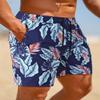 GINGTTO Mens Cruise Bathing Suit Tight Swimwear for Men 3" Inseam Palm Leaf Pattern M view 2