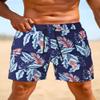 GINGTTO Mens Cruise Bathing Suit Tight Swimwear for Men 3" Inseam Palm Leaf Pattern M view 3
