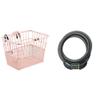 Retrospec Apollo Detachable Front Bike Basket Steel Half-Mesh with Integrated Detachable Hooks and Built-in Handle Bundle with Master Lock 6 ft Cable Lock, Set Your Own Combination view 1