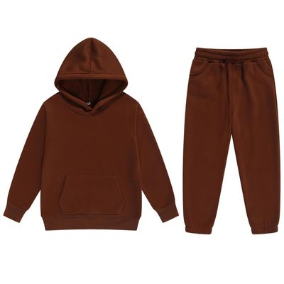 Boys 2 Pieces Sweatsuits Pullover Hoodie and Sweatpants Girls Fashion Tracksuit Set Birthday Gift for Kids (Coffee,6 Years)