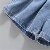 Children's Summer Thin Denim Jeans Fashion Shorts Girls Sweatsuits Baby Girl Bloomers (A, 5-6 Years) view 2