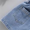 Children's Summer Thin Denim Jeans Fashion Shorts Girls Sweatsuits Baby Girl Bloomers (A, 5-6 Years) view 4