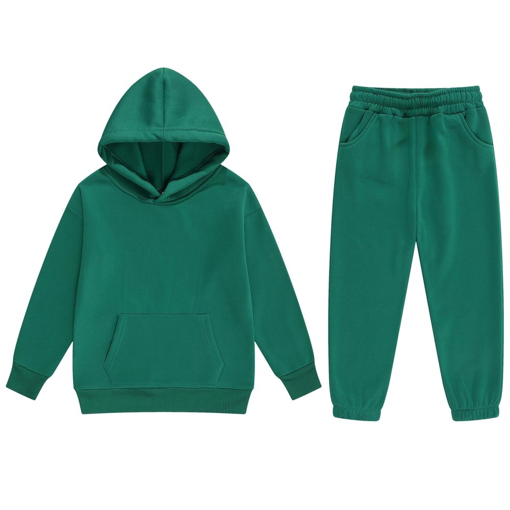 Boys 2 Pieces Sweatsuits Pullover Hoodie and Sweatpants Girls Fashion Tracksuit Set Birthday Gift for Kids (Green,3 Years)