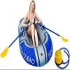 Double Inflatable Canoe, PVC Inflatable Rubber Boat, Outdoor Rafting, Swimming, Beach, Pool, Paddling Toys, Water Sports with Paddle Air Pumps(Size:188x114cm) view 1
