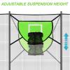 LEADWIN Trampoline Basketball Hoop with Pump and Mini Ball, Waterproof, Sunscreen Soft Materials, Easy to Assemble Sturdy for Dunk Fit, Trampoline Accessory of Trampoline and All Ages, Green view 2