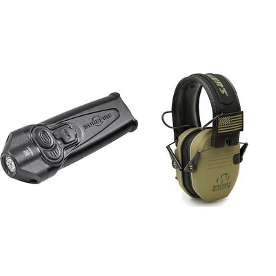 SureFire 650 Lumen Pocket LED Flashlight and Walker's Razor Slim Shooting Earmuffs Bundle