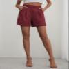 Feiersi Womens Casual Elastic Waist Wide Leg Suit Tailored Shorts Summer Dressy Work Shorts with Pockets(Wine Red,X-Large) view 3