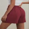 Feiersi Womens Casual Elastic Waist Wide Leg Suit Tailored Shorts Summer Dressy Work Shorts with Pockets(Wine Red,X-Large) view 4
