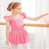 Arshiner Ballet Leotards for Girls Ballet Leotard with Skirt Flutter Sleeve Toddler Dance Outfits Pink 2-3T view 3