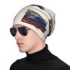 America USA Russia Half Flag Chic Knit Beanies: Cozy Skull Caps for Winter Warmth at Home & Outdoors!2 Black view 2
