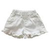 Girls Solid Color Elastic Waistband Ruffle Hem Denim Flared Shorts Summer Beach Wear Kids Summer (White, 4-5 Years) view 1