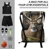 NHYDSPQ Sports Belt Pocket,Camouflage Deer Drawstring Backpack,drawstring Bag,travel Drawstring Backpack with Side Pocket view 3