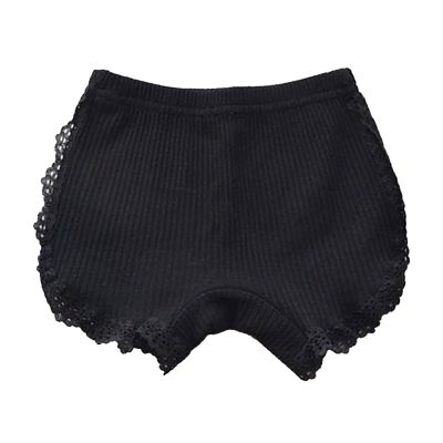 Summer Dance Shorts for Girls Lace Bike Short Undershorts Underwear Underdress Breathable Knit (Black, 5-6 Years)