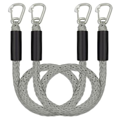 3 Feet Bungee Dock Lines with 2 Clips Heavy Duty 316 Stainless Steel Clips Boat Ropes Mooring Rope & Dock Ties for for Boats PWC or Jet Ski 2PCS (Grey, 3 Feet)