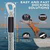 3 Feet Bungee Dock Lines with 2 Clips Heavy Duty 316 Stainless Steel Clips Boat Ropes Mooring Rope & Dock Ties for for Boats PWC or Jet Ski 2PCS (Grey, 3 Feet) view 2