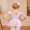 Arshiner Gymnastics Leotards for Girls 3t Toddler Flutter Sleeve Ballet Leotard with Shinny Skirts Pink Floral 2-3T view 4