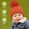 2-Pack Baby Hats for Girls, Boys - Stretchy Baby Beanies, Cute Newborn & Toddler Winter Hat, Soft & Warm Pom Pom Beanie for Infant, Toddler, Boys, Girls 6-36 Months (Ember, M) view 4