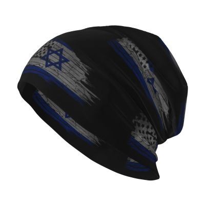America USA Israel Half Flag Chic Knit Beanies: Cozy Skull Caps for Winter Warmth at Home & Outdoors!50 Black