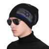 America USA Israel Half Flag Chic Knit Beanies: Cozy Skull Caps for Winter Warmth at Home & Outdoors!50 Black view 2