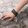 Lightock 2Pcs Obsidian/Lava Stone Beaded Bracelets for Women Handmade Survival Paracord Bracelets Outdoor Relaxation Gifts (Army Green) view 2