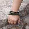 Lightock 2Pcs Obsidian/Lava Stone Beaded Bracelets for Women Handmade Survival Paracord Bracelets Outdoor Relaxation Gifts (Army Green) view 4