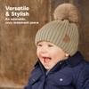 KeaBabies 2-Pack Baby Hats for Girls, Boys - Stretchy Baby Beanies, Cute Newborn & Toddler Winter Hat, Soft & Warm Pom Pom Beanie for Infant, Toddler, Boys, Girls 6-36 Months (Latte, M) view 3