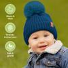 2-Pack Baby Hats for Girls, Boys - Stretchy Baby Beanies, Cute Newborn & Toddler Winter Hat, Soft & Warm Pom Pom Beanie for Infant, Toddler, Boys, Girls 6-36 Months (Cobalt, M) view 4