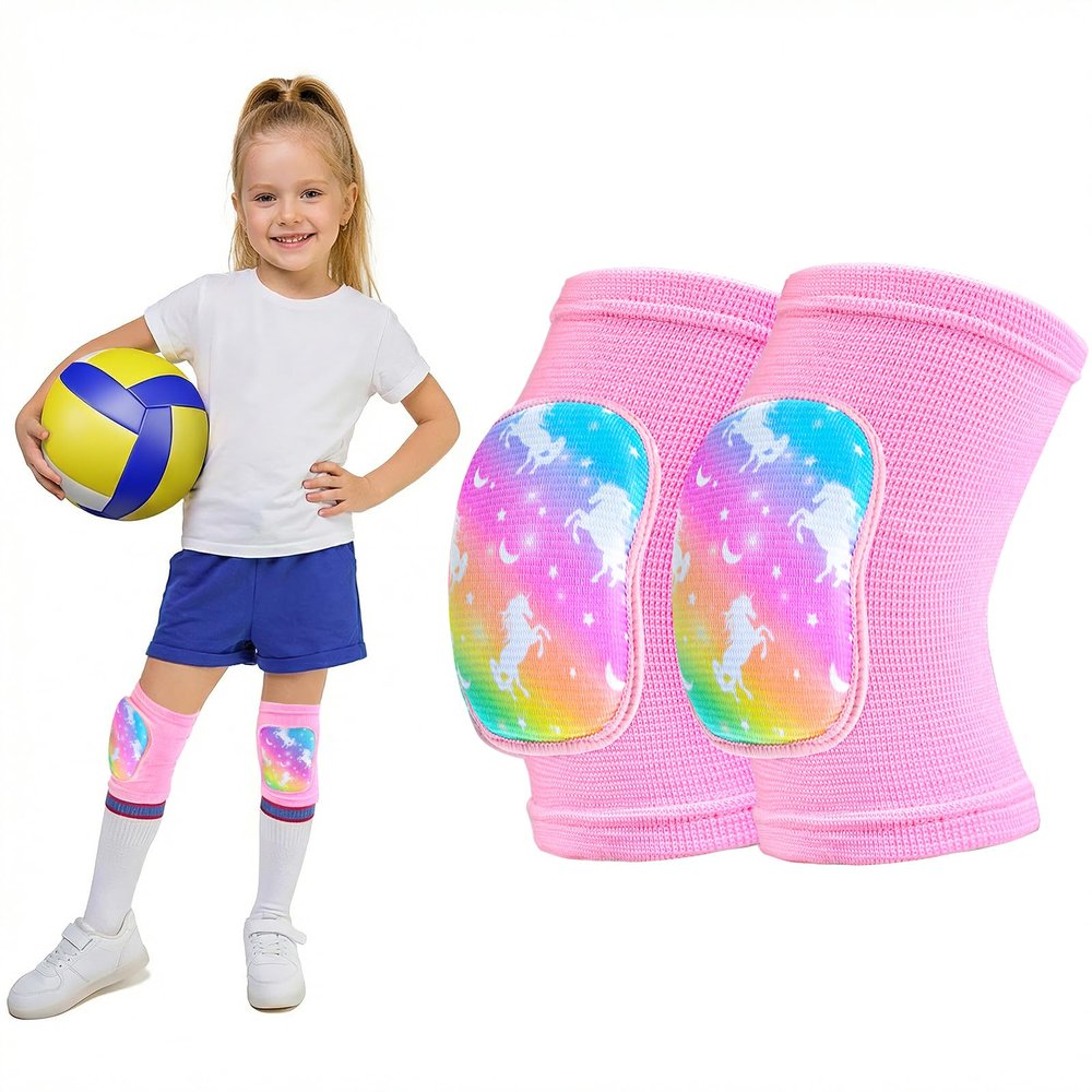 PAMAID Volleyball Knee Pads for Kids Girls, Sponge Knee Brace Breathable Flexible Elastic Knee Support for Volleyball Football Dance Skating Basketball Sports, 3-7 Years