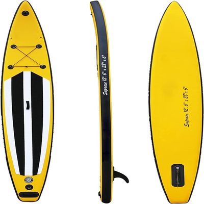 CukUJH Yellow Outdoor Inflatable Stand Up Paddleboard Bottom Fin, Paddle and Hand Pump for Paddling and Surf Control