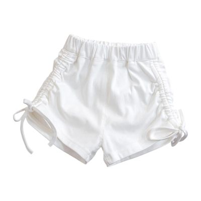 Ikevan Toddler Baby Girls Shorts Solid Color Shorts Summer Outdoor Casual Fashionable Shorts Girl (White, 4-5 Years)