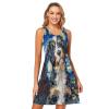ALAZA Dog Painting Starry Night Women Summer Dresses Casual Sleeveless Sundress with Pockets Tank Dress S Multicoloured view 1