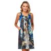 ALAZA Dog Painting Starry Night Women Summer Dresses Casual Sleeveless Sundress with Pockets Tank Dress S Multicoloured view 3