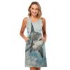 ALAZA Shark Flying Women Summer Dresses Casual Sleeveless Sundress with Pockets Tank Dress S Multicoloured view 3