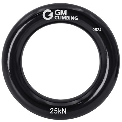 GM CLIMBING Black Large Rappel Ring 25kN for Rock Climbing Arborist Rescue Slackline Hammock 1-Pack