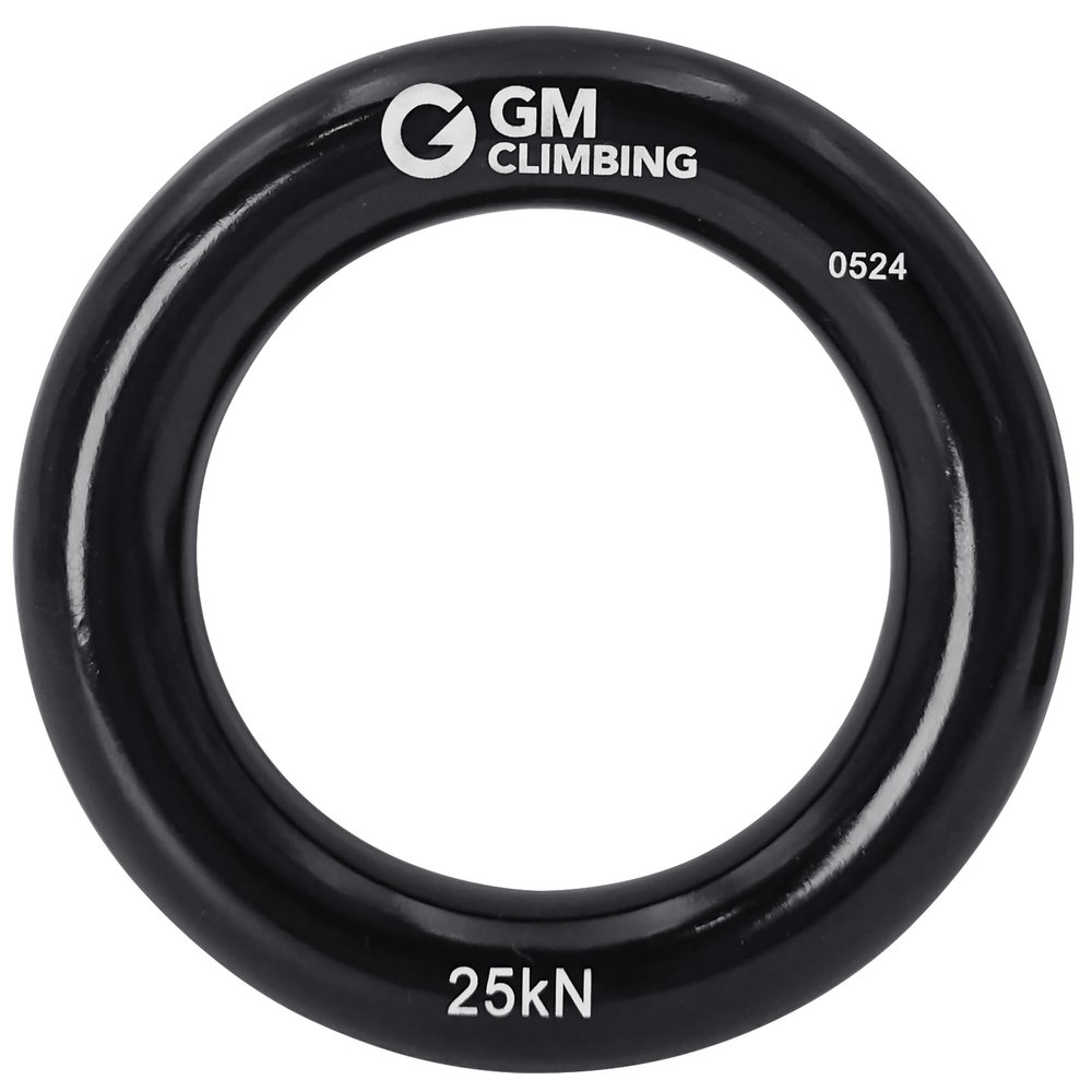 GM CLIMBING Black Large Rappel Ring 25kN for Rock Climbing Arborist Rescue Slackline Hammock 1-Pack