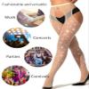lmotpe Nude Fishnet Stockings for Women Tights Rhinestone Women's Sparkly Stockings High Waist Pantyhose view 4