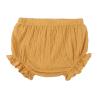 Newborn Baby Girls Boys Bubble Shorts Infant Cotton Linen Blend Cute Bloomer Shorts Loose Harem (Yellow, 0-6 Months) view 1