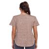 Alovien Short Sleeve Workout Shirts Women Loose Fit, V-Neck Women Exercise T-Shirt Workout Top, Dry Fit Yoga Gym Sport Tops, Brown,XXL view 2
