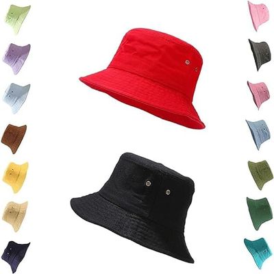 2PCS Bucket Hat, Cotton Premium Beach Bucket Hat, Cotton Bucket Hat Packable, Bucket Hats for Men, Bucket Hats for Woman (06,M)