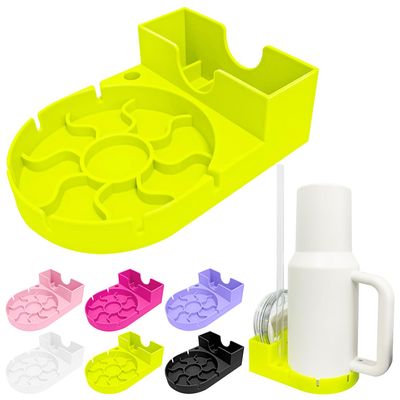 WORBSS Silicone Drying Rack for Stanley Cup 20 30 40oz Tumbler for Hydro Flask for Simple Modern Trek, Drain Rack Accessories for Water Bottles Tumblers Cups Mugs Glasses ,or Straw and Cup Lid